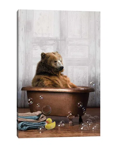 Icanvas Bear In The Tub By Domonique Brown Wall Art In Multi