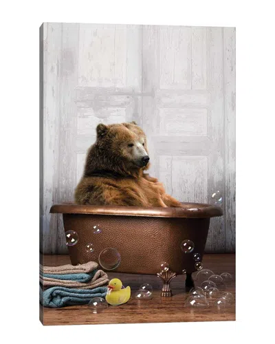 Icanvas Bear In The Tub By Domonique Brown Wall Art