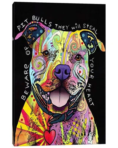 Icanvas Beware Of Pit Bulls By Dean Russo Wall Art In Multi