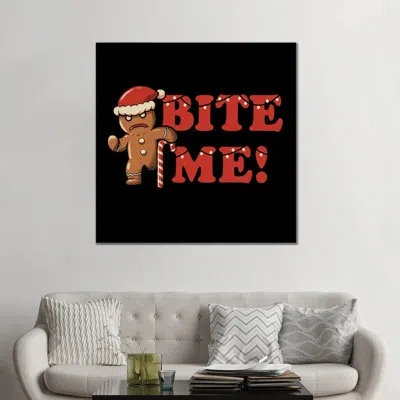 Icanvas Bite Me - Wall Art Print - Wrapped Canvas In Corn;earls Green;grenadier