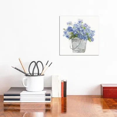 Icanvas Blue Belles Ii By Sally Swatland - Painting Print In No Mat,wrapped Canvas