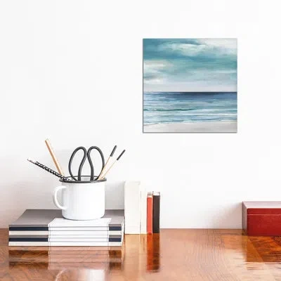 Icanvas Blue Silver Shore Ii By Sally Swatland - Painting Print In No Mat,wrapped Canvas