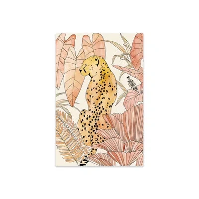 Icanvas Blush Cheetah I Print On Acrylic Glass In Black;white;cream;tan;swamp Green;black;
