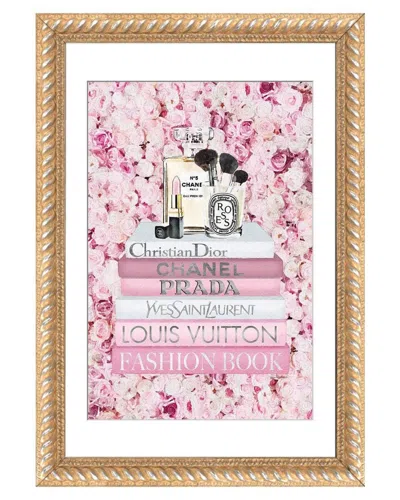 Icanvas Blush Fashion Books On Pink Flower Wall By Amanda Greenwood Wall Art In Brown