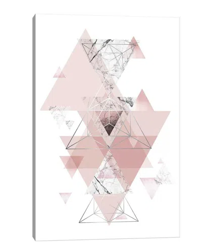 Icanvas Blush Pink Marbled Geometric Canvas Wall Art