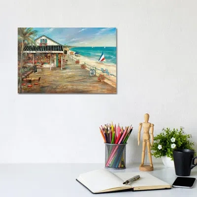Icanvas Boardwalk Café By Ruane Manning - Painting Print In Wrapped Canvas,no Matte