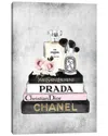 Icanvas Books Of Fashion Pink Makeup Set Grey Grunge By Amanda Greenwood Wall Art