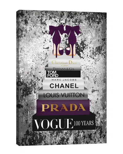 ICANVAS ICANVAS BOOKSTACK METALLIC SILVER GOLD PURPLE