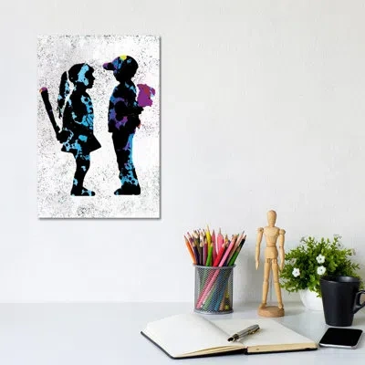 Icanvas Boy & Girl By Streetsky - Graphic Art Print In Wrapped Canvas,no Mat