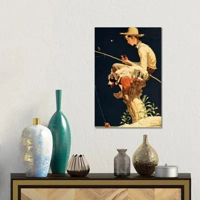 Icanvas 'boy Fishing' By Norman Rockwell Painting Print On Canvas