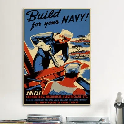 Icanvas Build For Your Navy! Recruiting Vintage Advertisement On Canvas