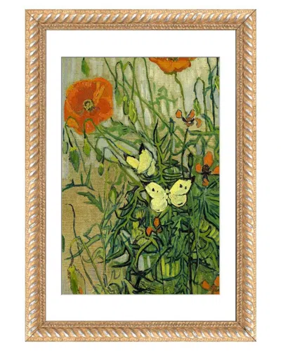 Icanvas Butterflies & Poppies By Vincent Van Gogh Wall Art In Green