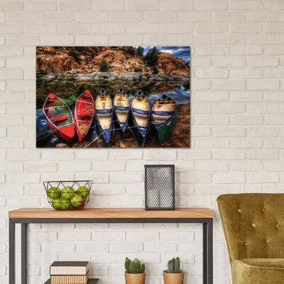 Icanvas 'canoe Color' By Bob Larson - Photographic Print On Canvas In No Mat,wrapped Canvas