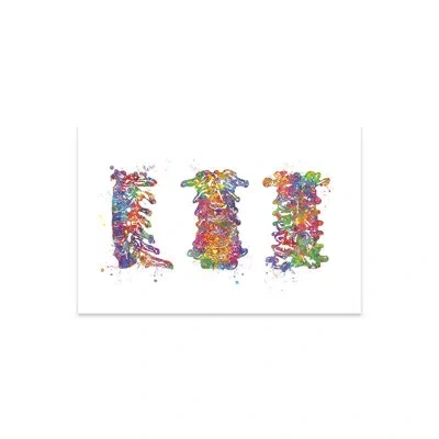 Icanvas Cervical Spine Print On Acrylic Glass In White;silver;cream;turquoise;viking Blue