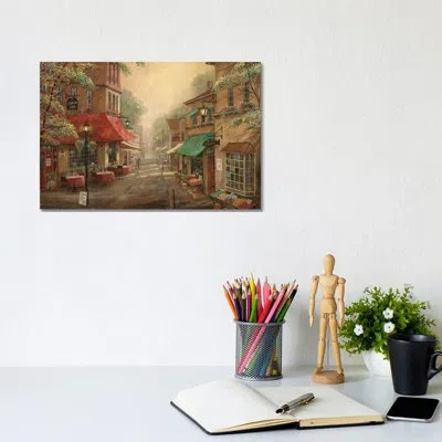 Icanvas Charlie's Café By Ruane Manning - Painting Print In Wrapped Canvas,no Matte