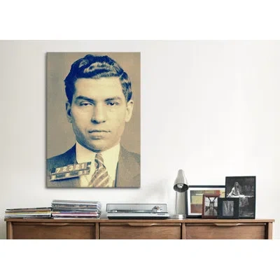 Icanvas Charlie 'lucky' Luciano - Gangster Mugshot Photographic Print On Canvas In No Mat,wrapped Canvas