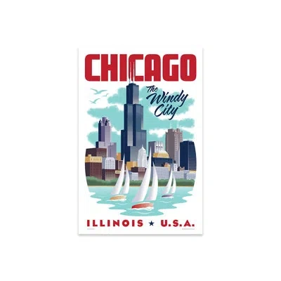 Icanvas Chicago Travel Poster Print On Acrylic Glass