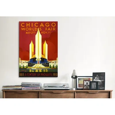Icanvas Chicago World's Fair 1933 Vintage Poster Canvas Print Wall Art