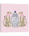 Icanvas Chinoiserie Cheetahs On Pink With Ginger Jar By Green Orchid Boutique Wall Art