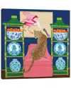 Icanvas Chinoiserie Leopard In The Living Room With Blue And White Ginger Jar And  Roseate Spoonbill By Gree