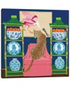 ICANVAS CHINOISERIE LEOPARD IN THE LIVING ROOM WITH BLUE AND WHITE GINGER JAR AND  ROSEATE SPOONBILL BY GREE