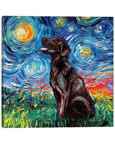 Icanvas Chocolate Labrador Night By Aja Trier Wall Art