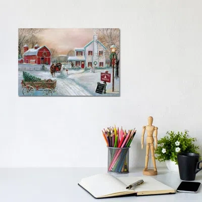 Icanvas Christmas Tree Farm By Ruane Manning - Painting Print In Wrapped Canvas,no Matte