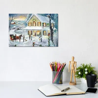 Icanvas Christmas Visit By Ruane Manning - Painting Print In No Matte,wrapped Canvas
