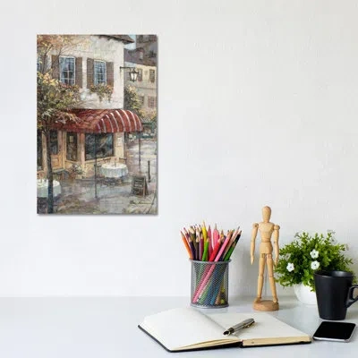 Icanvas Coffee House Ambiance By Ruane Manning - Painting Print In No Matte,wrapped Canvas