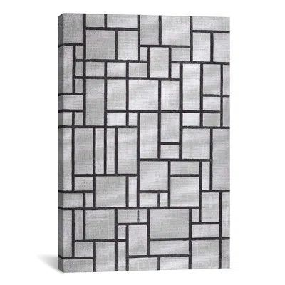 Icanvas "composition In Gray, 1919" By Piet Mondrian Painting Print On Wrapped Canvas In Wrapped Canvas,no Mat