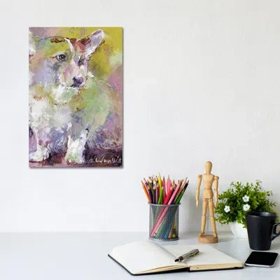 Icanvas Corgi By Richard Wallich - Painting Print In Wrapped Canvas,no Matte