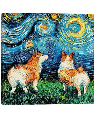 Icanvas Corgi Night By Aja Trier Wall Art
