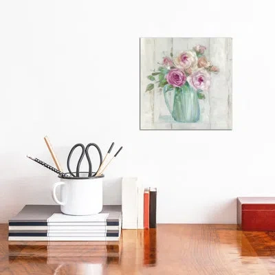 Icanvas Cottage Sweet Bouquet I By Sally Swatland - Painting Print In Wrapped Canvas,no Mat