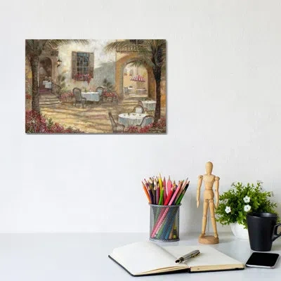 Icanvas Courtyard Ambiance By Ruane Manning - Painting Print In No Matte,wrapped Canvas