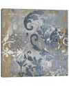 Icanvas Damask In Silver And Gold Ii Canvas Wall Art