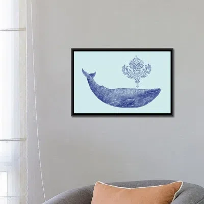 Icanvas 'damask Whale #2' Graphic Art On Canvas In No Mat,wrapped Canvas