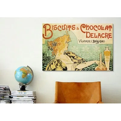 Icanvas 'delacre Biscuits & Chocolat' By Privat Livemont Vintage Advertisement On Canvas
