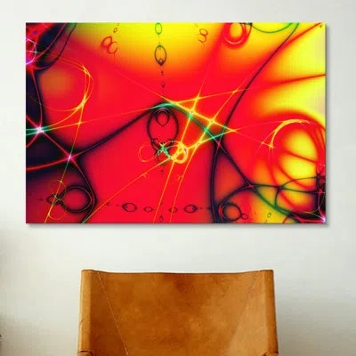 Icanvas Digital Fire Ball Graphic Art On Canvas In Wrapped Canvas,no Mat