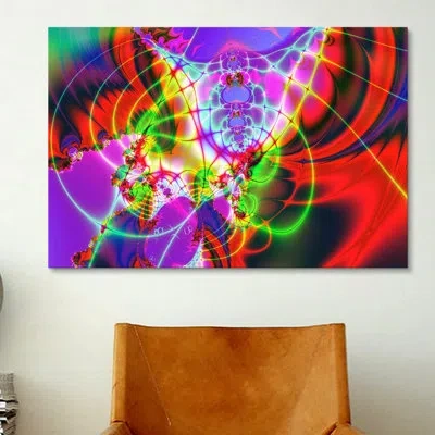 Icanvas Digital 'spider Web' Graphic Art On Canvas In Red;purple
