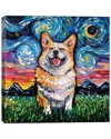 Icanvas Smiling Corgi Night By Aja Trier Wall Art