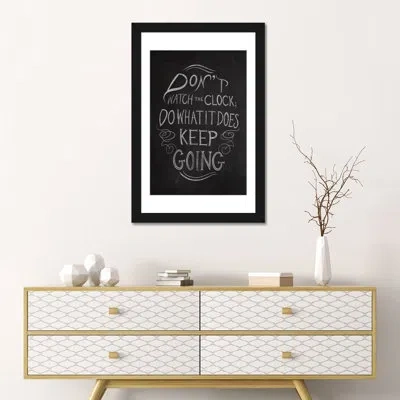 Icanvas 'don't Watch The Clock' Textual Art On Canvas In Black Framed Fine Art Paper,white