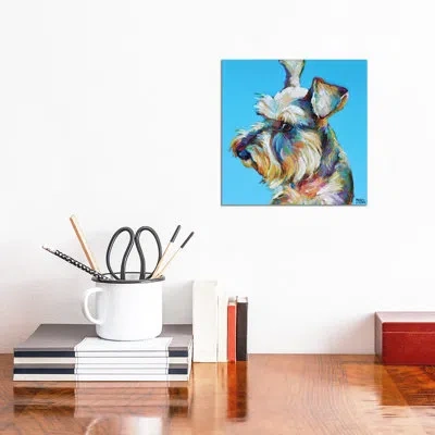 Icanvas Dylan The Schnauzer By Robert Phelps - Painting Print In No Matte,wrapped Canvas