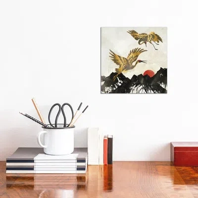Icanvas Elegant Flight Ii - Painting Print In No Matte,wrapped Canvas