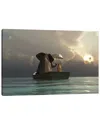ICANVAS ELEPHANT AND DOG ARE FLOATING IN A BOAT BY MIKE KIEV WALL ART