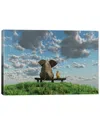 Icanvas Elephant And Dog Are Sitting On A Meadow By Mike Kiev Wall Art