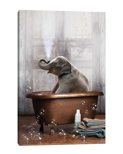 Icanvas Elephant In The Tub By Domonique Brown Wall Art