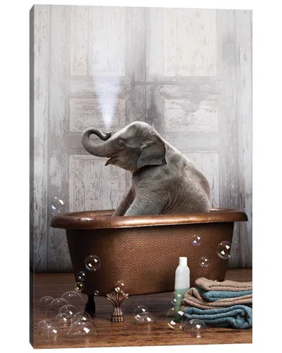 Icanvas Elephant In The Tub By Domonique Brown Wall Art