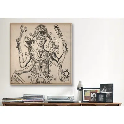 Icanvas Esoteric Figure Drawing Graphic Art On Canvas In Brown;gray