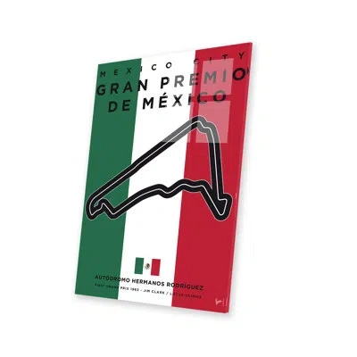 Icanvas F1 Mexico Race Track Minimal By Chungkong - No Frame Print In White;green;red