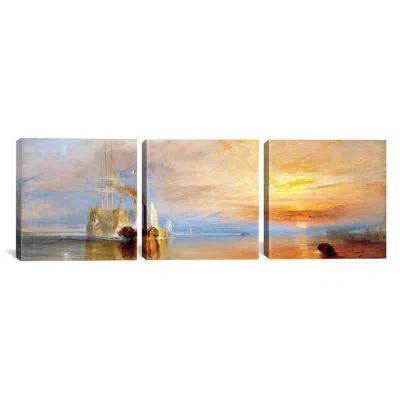 Icanvas Fighting Temeraire By J.m.w Turner 3 Piece Painting Print On Wrapped Canvas Set